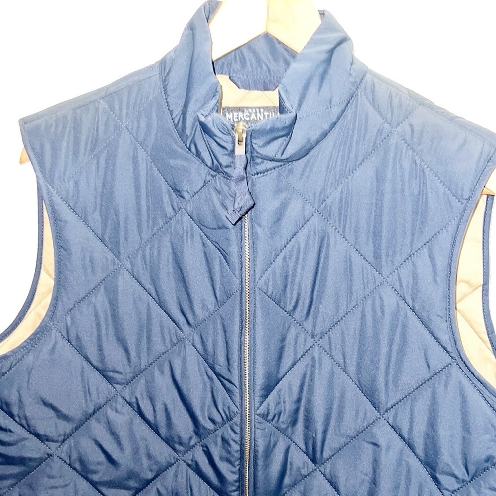 J. Crew Mercantile 100% Polyester Navy Blue Quilted Women’s Vest - Picture 2 of 13